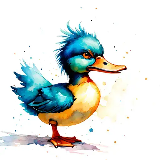 angry duck monster tattoo design idea