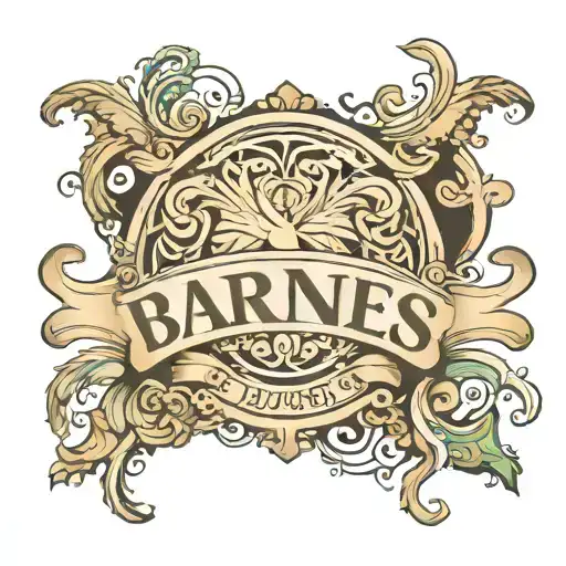 Barnes last name written tattoo design idea