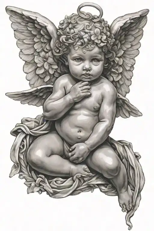 cherub angel tattoo design idea