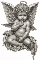 cherub angel tattoo design idea