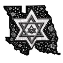 simple Star of David inside state of texas texas texas tattoo design idea