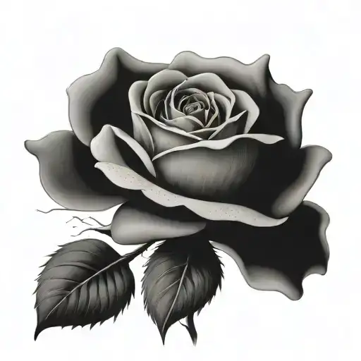 stipple rose with smoke tattoo design idea