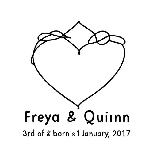 A minimalist design to represent my 2 daughters Freya, born 3rd of January 2020, and Quinn, born 1st January 2017. With  tattoo design idea