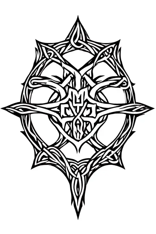 celtic wolf cross tree of life design tattoo design idea