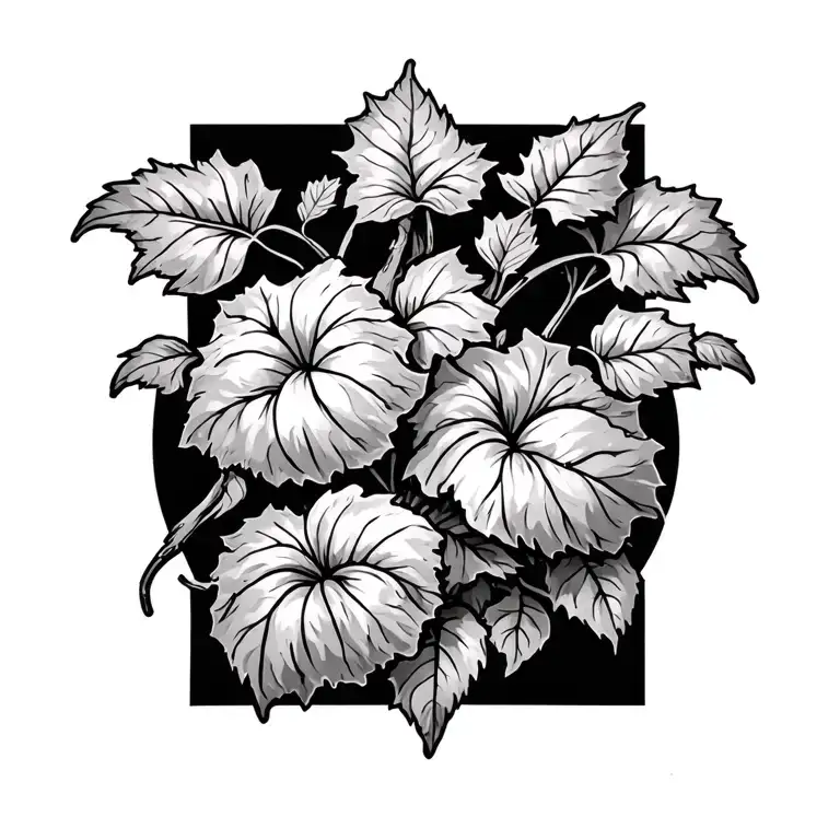 sweet potato vine cross grandpa tattoo design idea