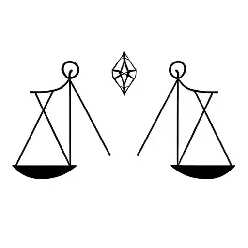 aries and libra zodiac sign tattoo design idea