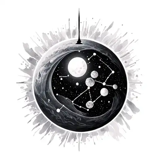 aquarius constellation tattoo design idea