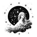 aquarius constellation tattoo design idea