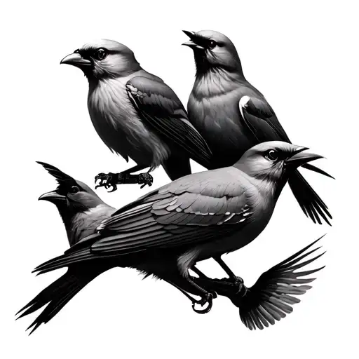 4 Birds tattoo design idea