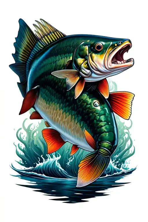 Chinook salmon tattoo design idea