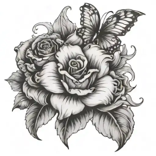 flower tattoo with laugh now cry later base   tattoo design idea