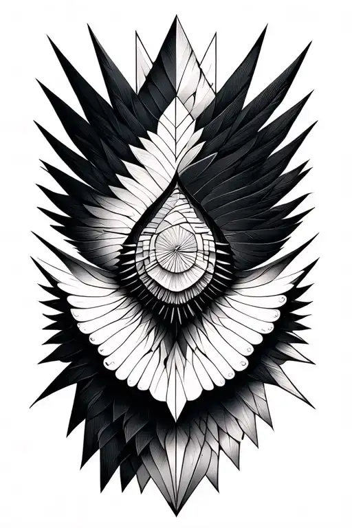 Cimetric Deplié wing shell tattoo design idea