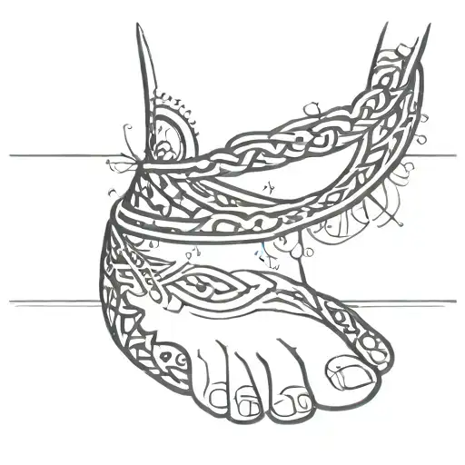 ankle bracelet tattoo design idea