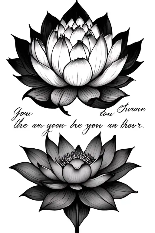 lotus and affirmations written within tattoo design idea