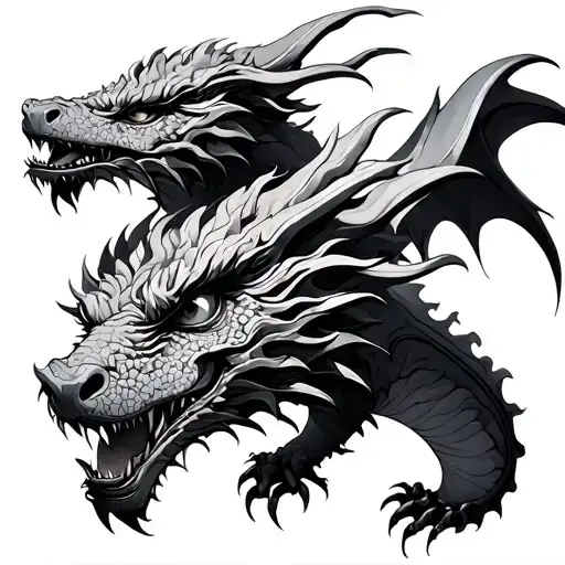 3 Headed Dragon tattoo design idea