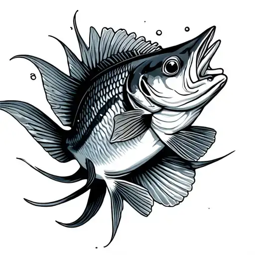striped bass, blackfish, flounder tattoo design idea