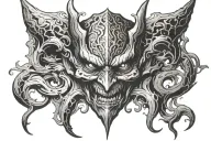Demon face tattoo design idea