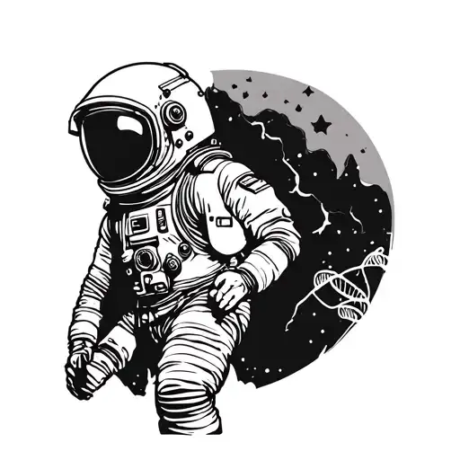 astronaut DNA Camino de Santiago tattoo design idea