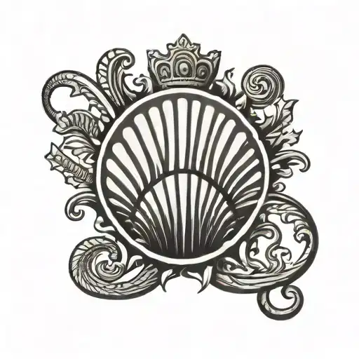 Camino de Santiago shell pattern tattoo design idea