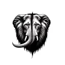lion face split elephant tattoo design idea