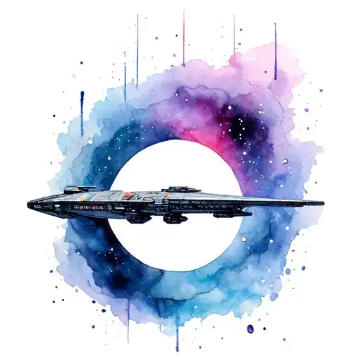 star wars inspired space ship tattoo design idea