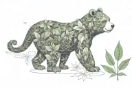 weed care bear sleeve tattoo design idea