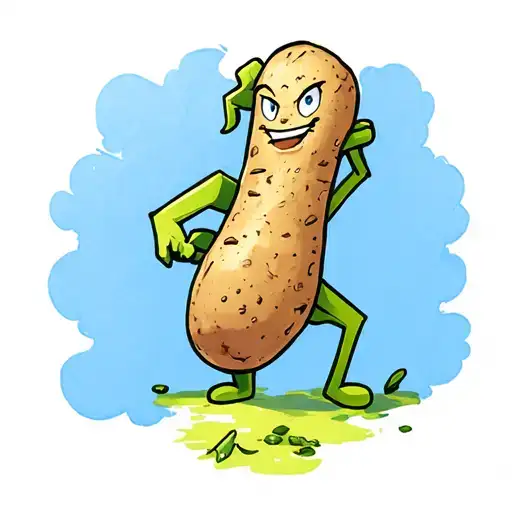 plain potato cartoon style tattoo design idea