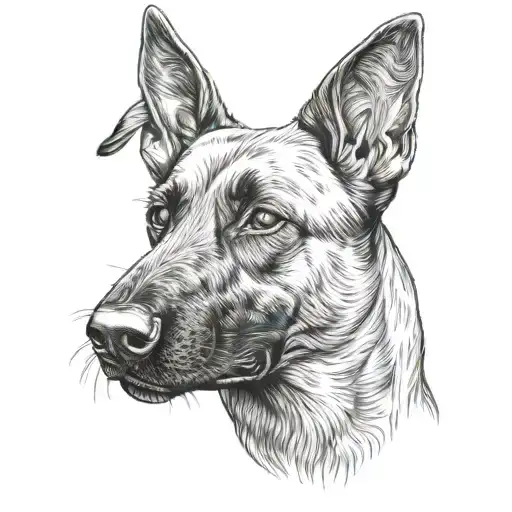 belgian malinois dog tattoo design idea