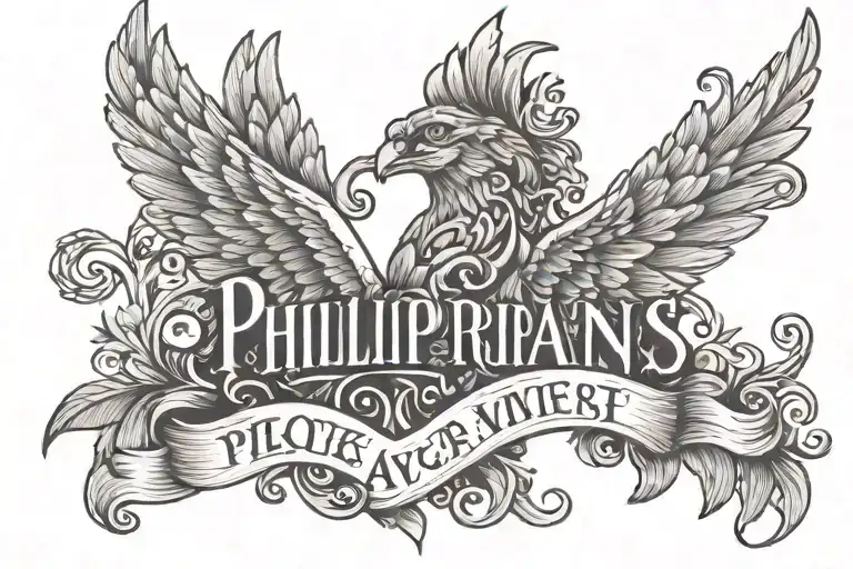 Philippians 4:13 written tattoo design idea