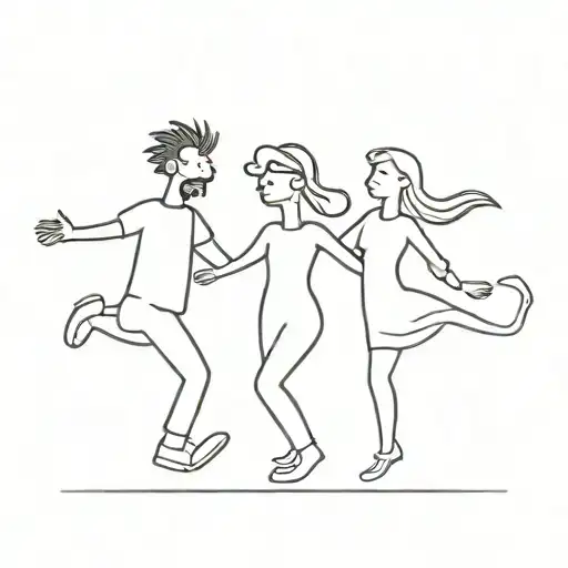 3 simpson siblings dancing together tattoo design idea