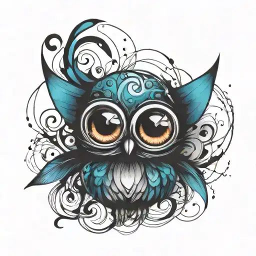 Cute animal with big eyes tattoo design idea