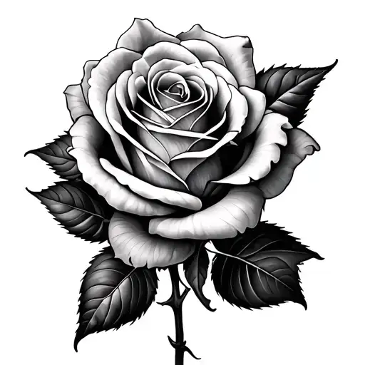 black and grey realism tattoo of two roses intertwined on the upper arm, fine line details, minimal shading, elegant  tattoo design idea