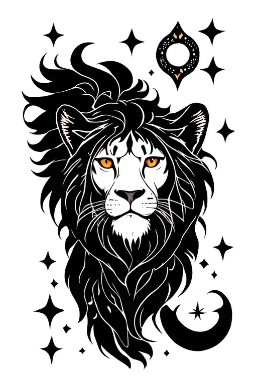 Leo star sign tattoo design idea