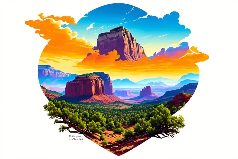 Zion national park tattoo design idea