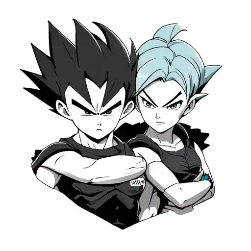 Vegeta and Bulma couple tattoo design idea