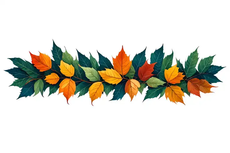autumn falling leaves tattoo design idea