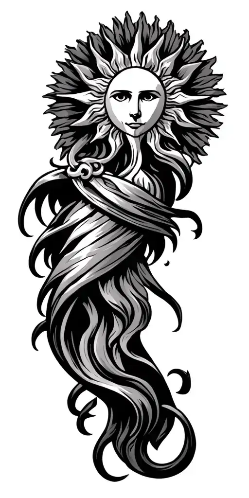 law enforcement Aquarius symbol philippine sun family god tattoo design idea