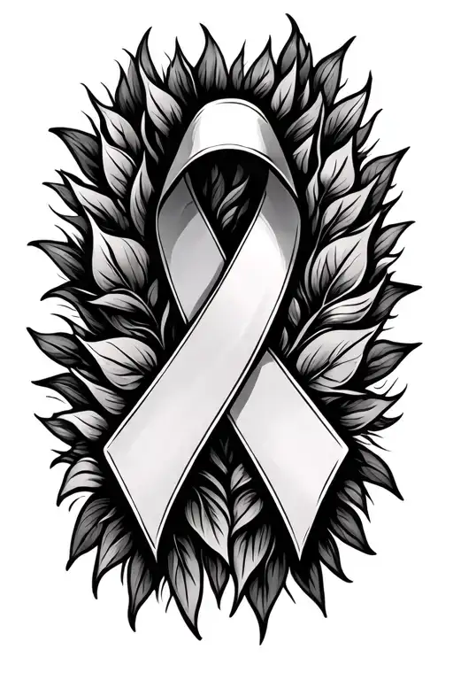Lung Cancer Ribbon tattoo design idea