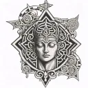 religious labyrinth tattoo design idea