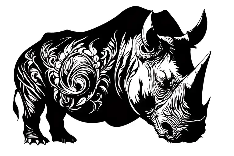 Rhino tattoo design idea