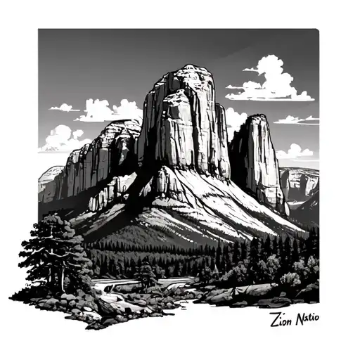 Zion National Park tattoo design idea