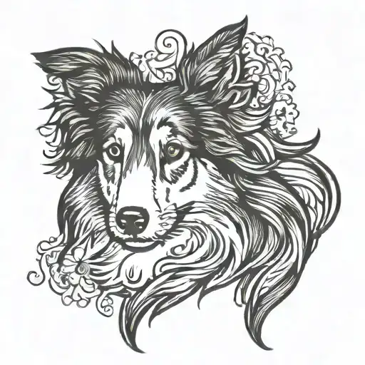 Sheltie tattoo design idea