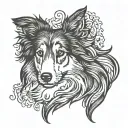 Sheltie tattoo design idea