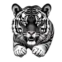 tiger walking tattoo design idea