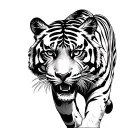tiger walking tattoo design idea