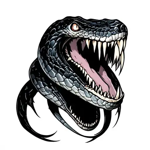 zombie snake tattoo design idea
