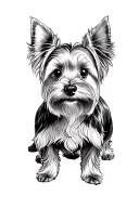 Yorkshire Terrier standing tattoo design idea