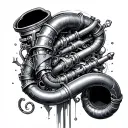 plumbing pipes bio mechanical leg sleeve tattoo design idea
