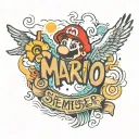 the name Mario in cursive with the date september 6 1951 with sun ray, birds, and clouds on my arm  tattoo design idea
