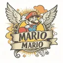 the name Mario in cursive with the date september 6 1951 with sun ray, birds, and clouds on my arm  tattoo design idea